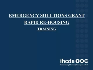 Emergency solutions Grant Rapid Re-housing  Training