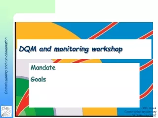 DQM and monitoring workshop