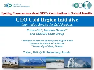 Igniting Conversations about GEO's Contributions to Societal Benefits