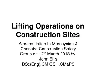Lifting Operations on Construction Sites