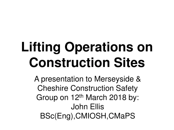 lifting operations on construction sites