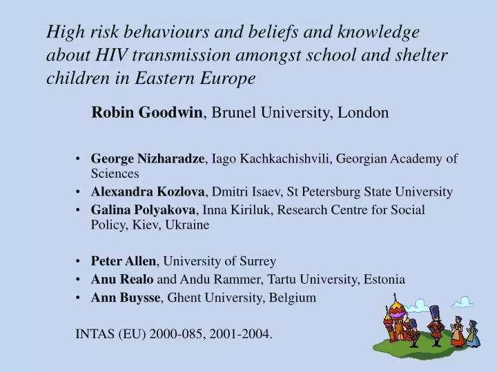 high risk behaviours and beliefs and knowledge