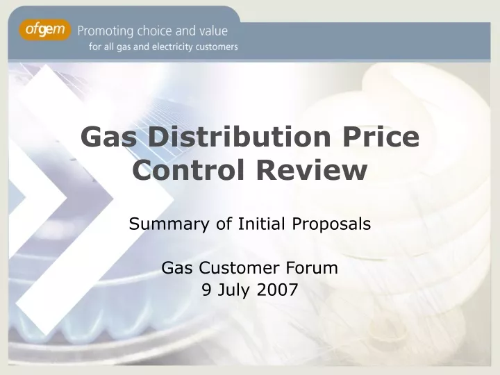 gas distribution price control review