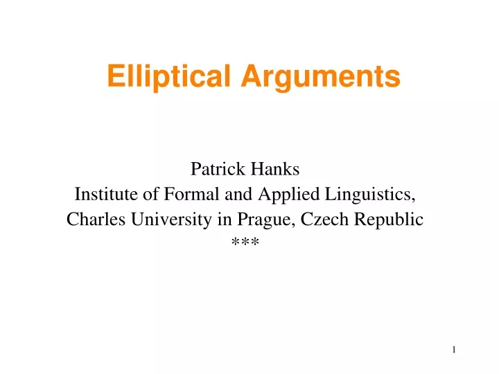 elliptical arguments