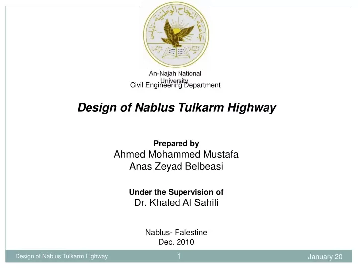 civil engineering department design of nablus