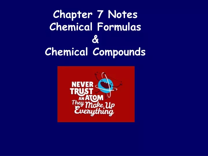 chapter 7 notes chemical formulas chemical