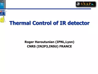 Thermal Control of IR detector