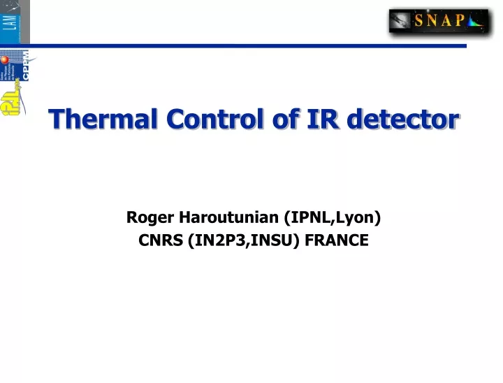 thermal control of ir detector