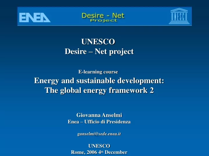 unesco desire net project e learning course
