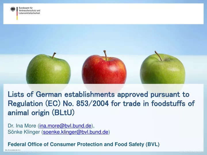 lists of german establishments approved pursuant