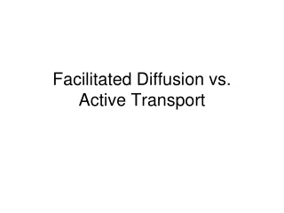 Facilitated Diffusion vs.  Active Transport