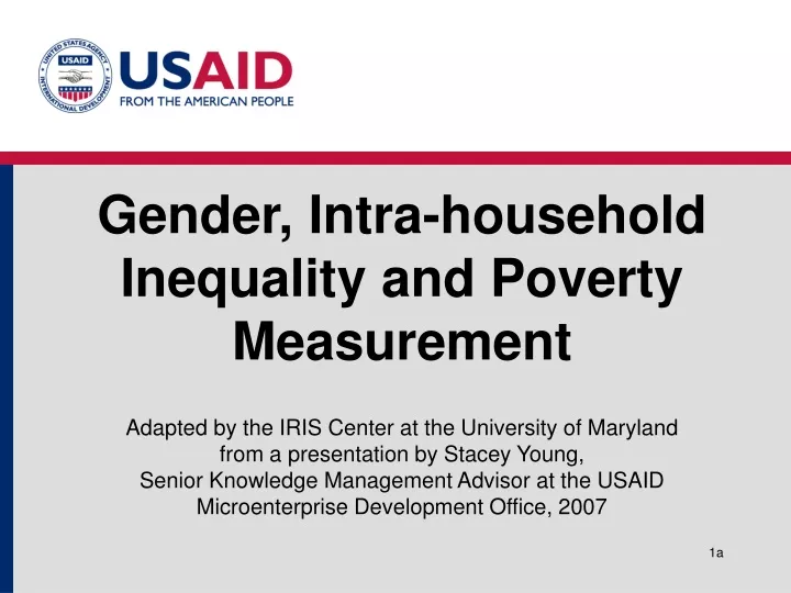 gender intra household inequality and poverty