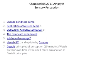 Chamberlain 2011 AP psych Sensory Perception