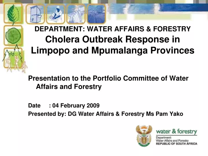 department water affairs forestry cholera outbreak response in limpopo and mpumalanga provinces