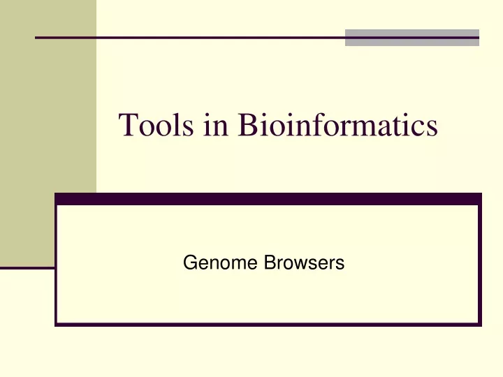 tools in bioinformatics