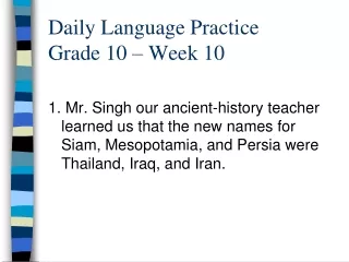 Daily Language Practice Grade 10 – Week 10