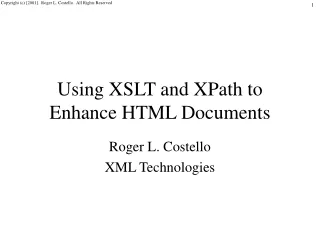 Using XSLT and XPath to Enhance HTML Documents