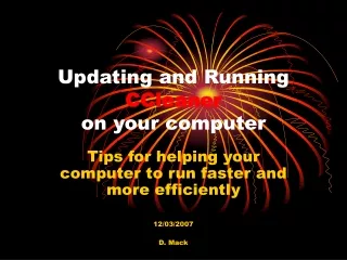 Updating and Running  CCleaner on your computer