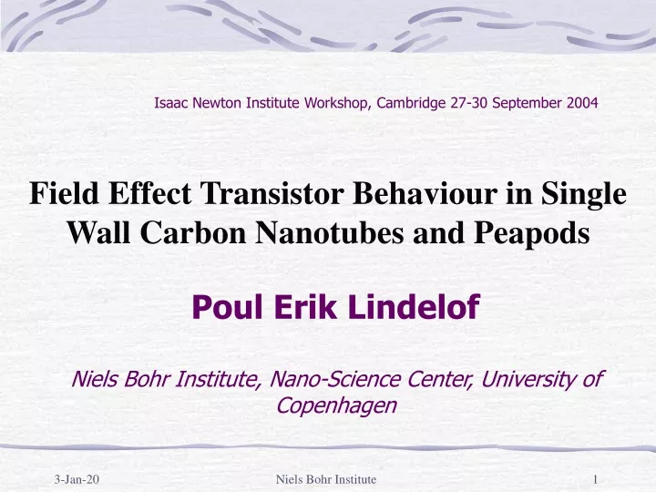 field effect transistor behaviour in single wall carbon nanotubes and peapods
