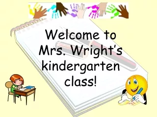 Welcome to    Mrs. Wright’s    kindergarten class!