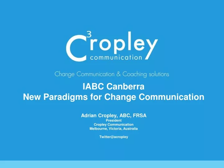 iabc canberra new paradigms for change