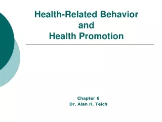Health-Related Behavior  and  Health Promotion