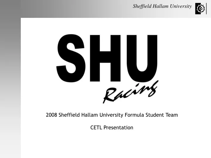 2008 sheffield hallam university formula student