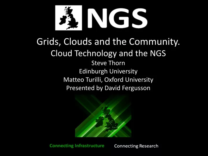 grids clouds and the community cloud technology