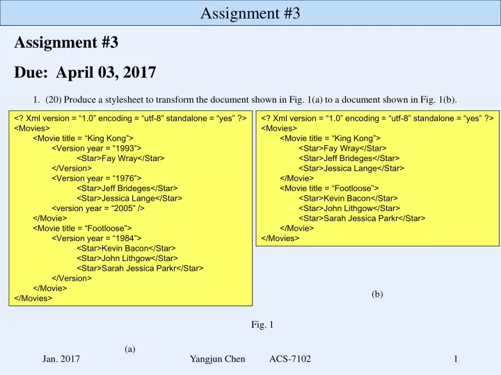 assignment 3 due april 03 2017 20 produce