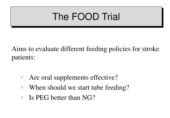 the food trial