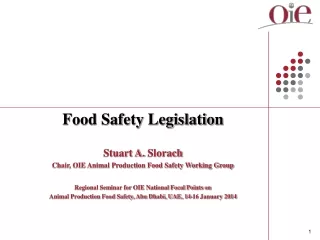 Food Safety Legislation Stuart A.  Slorach