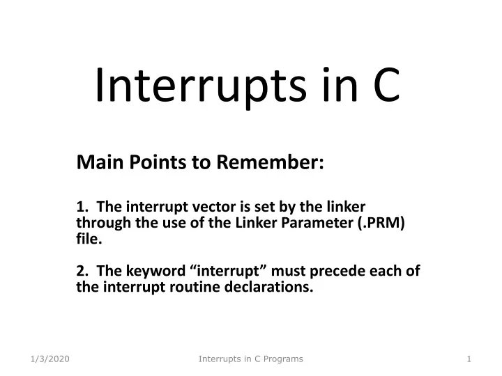 interrupts in c