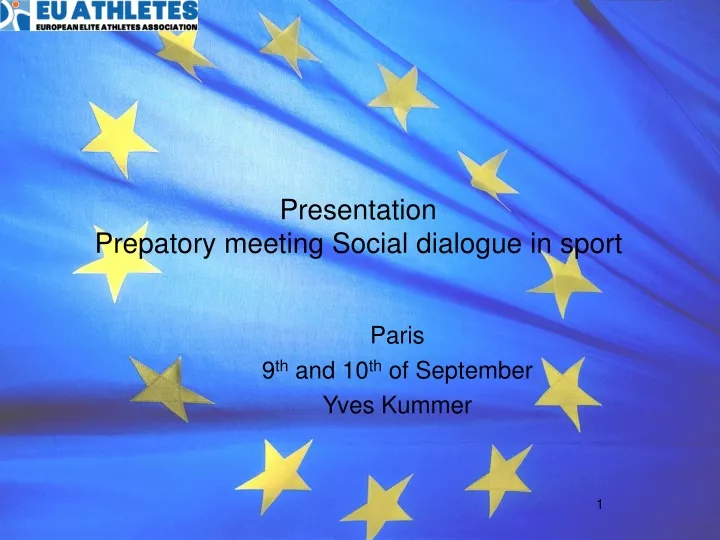 presentation prepatory meeting social dialogue in sport