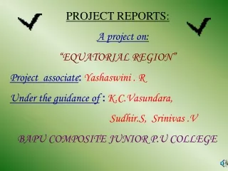 PROJECT REPORTS: