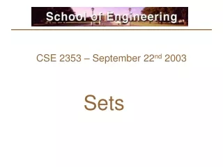 CSE 2353 – September 22 nd  2003