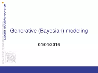 Generative (Bayesian) modeling