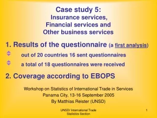 Case study 5: Insurance services,  Financial services and  Other business services