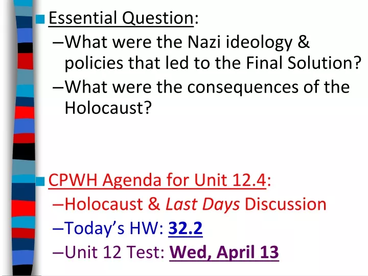 essential question what were the nazi ideology
