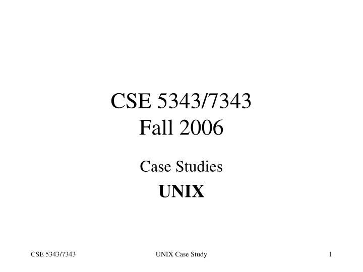cse 5343 7343 fall 2006