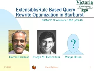 Extensible/Rule Based Query Rewrite Optimization in Starburst