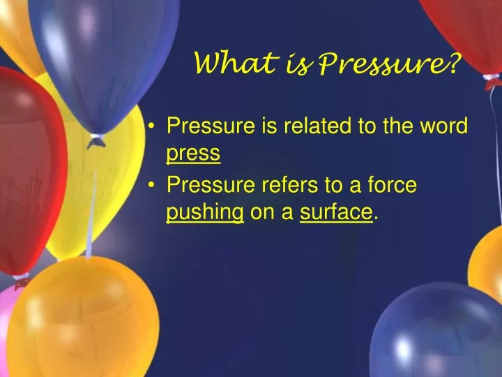 what is pressure