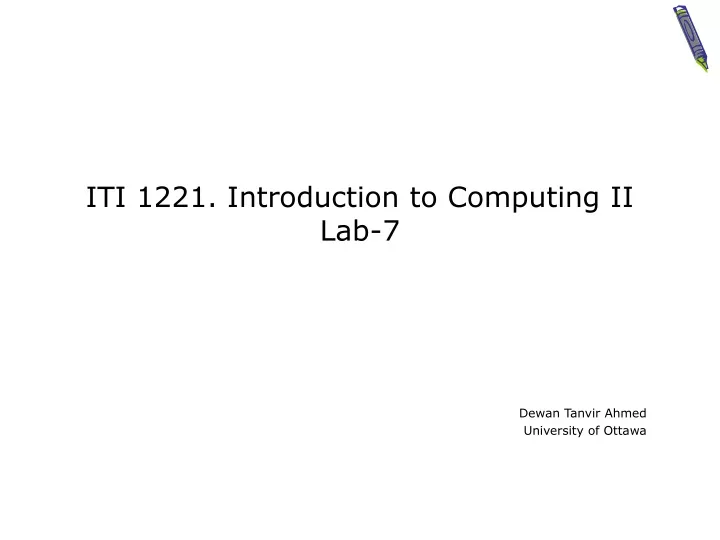 iti 1221 introduction to computing ii lab 7