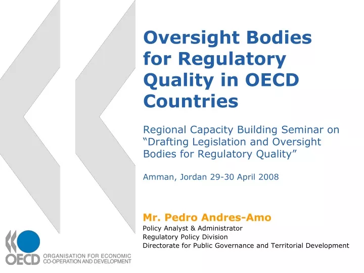 oversight bodies for regulatory quality in oecd