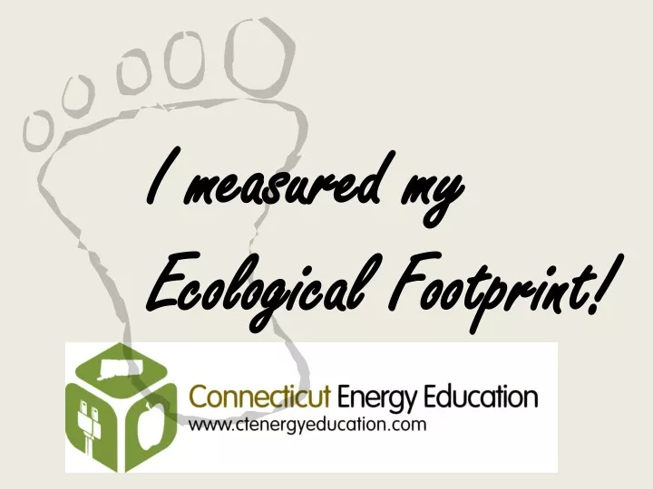 i measured my ecological footprint