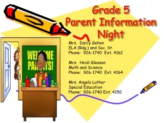 Grade 5 Parent Information Night
