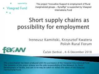 Short  supply chains as possibility for employment