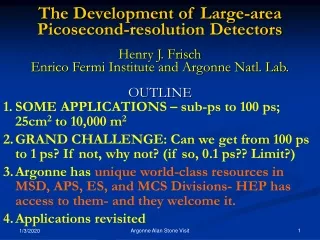 The Development of Large-area Picosecond-resolution Detectors