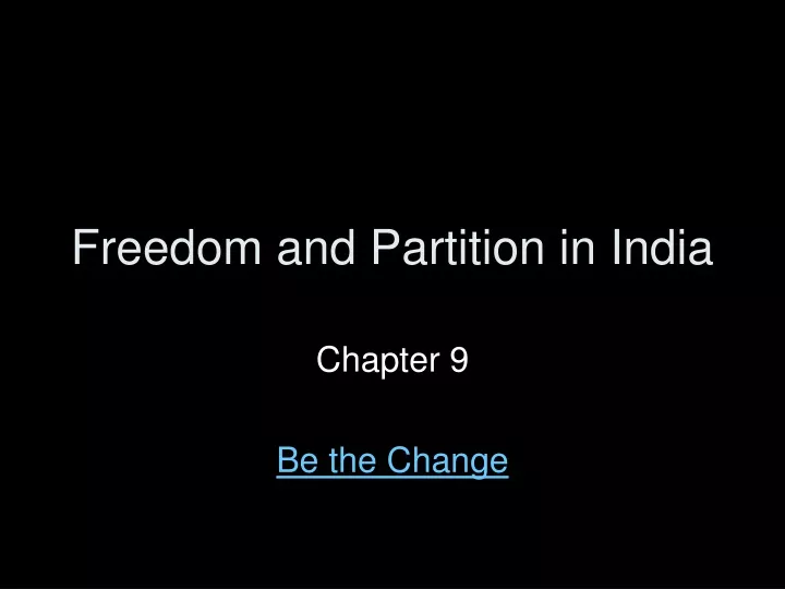 freedom and partition in india