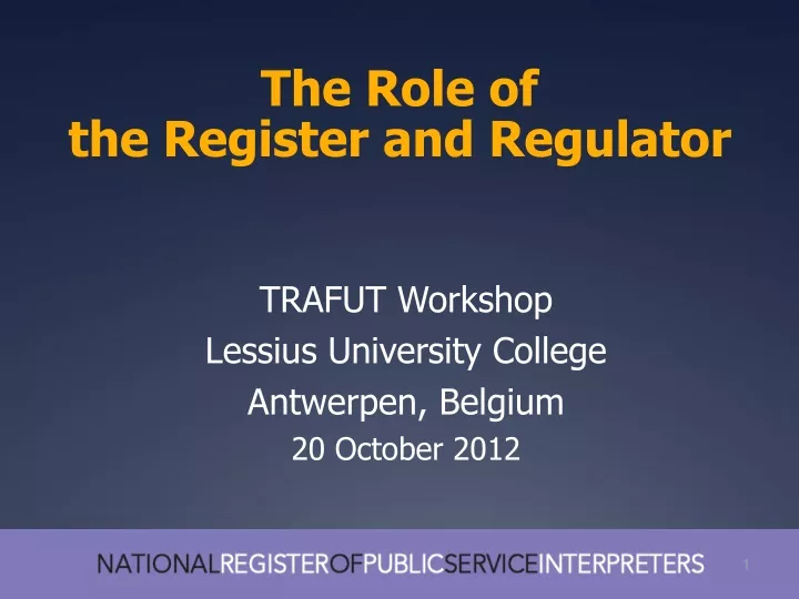 trafut workshop lessius university college antwerpen belgium 20 october 2012