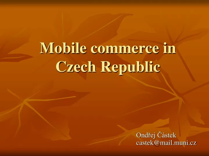 mobile commerce in czech republic